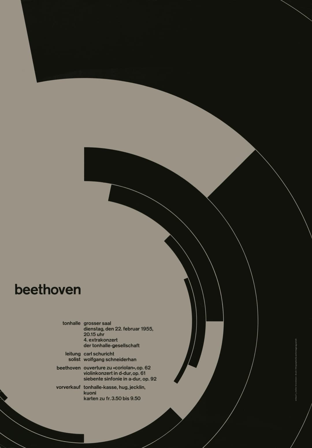 Josef Müller-Brockmann, Beethoven, Tonhalle Zürich, 1955